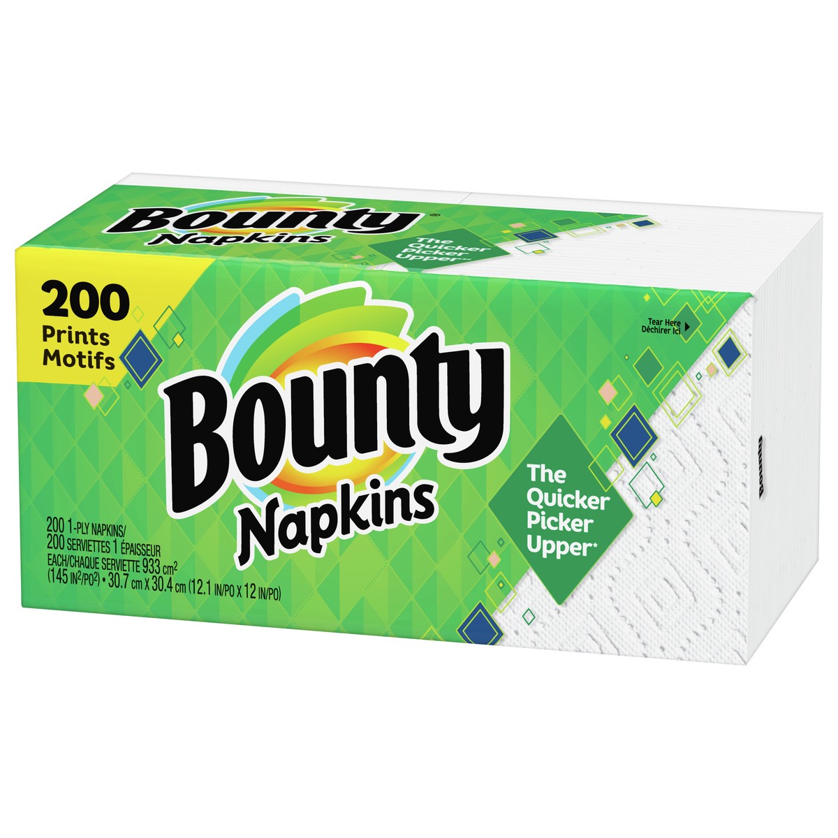 slide 5 of 5, Bounty Paper Napkins, White and Print, 200 Count, 200 ct
