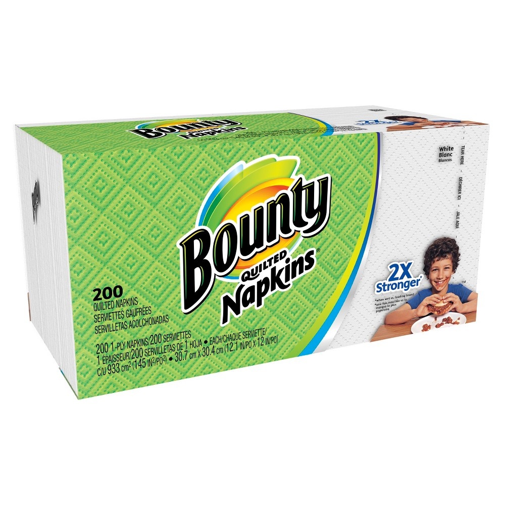 slide 3 of 7, Bounty Quilted White Paper Napkins, 200 ct