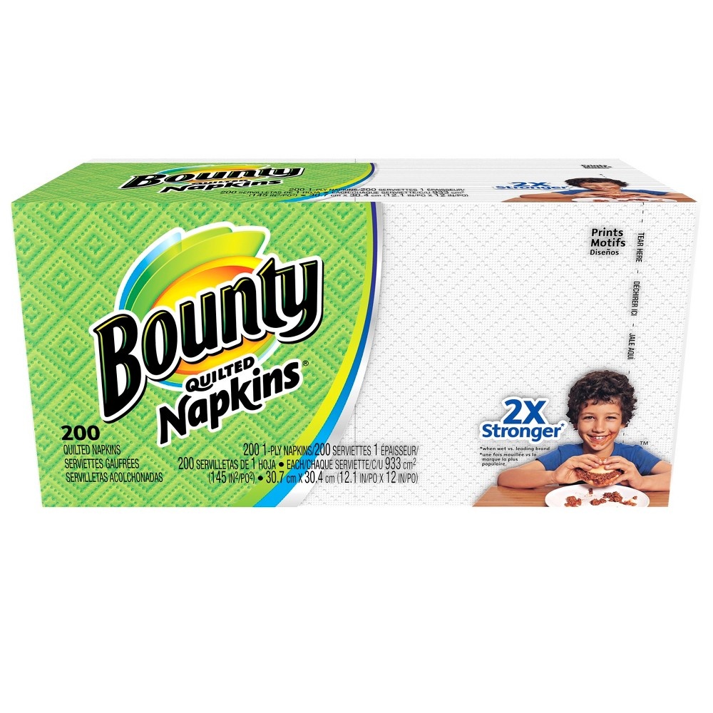 slide 4 of 7, Bounty Quilted White Paper Napkins, 200 ct
