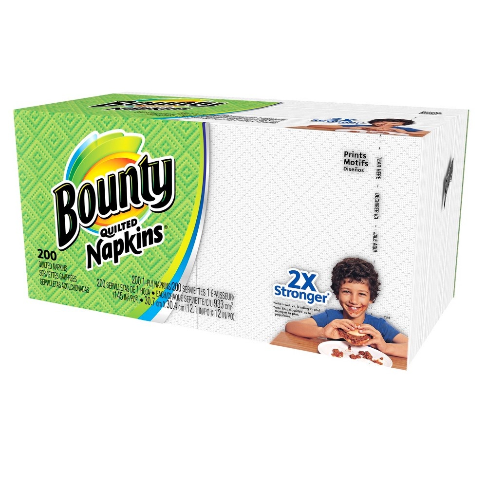 slide 5 of 7, Bounty Quilted White Paper Napkins, 200 ct