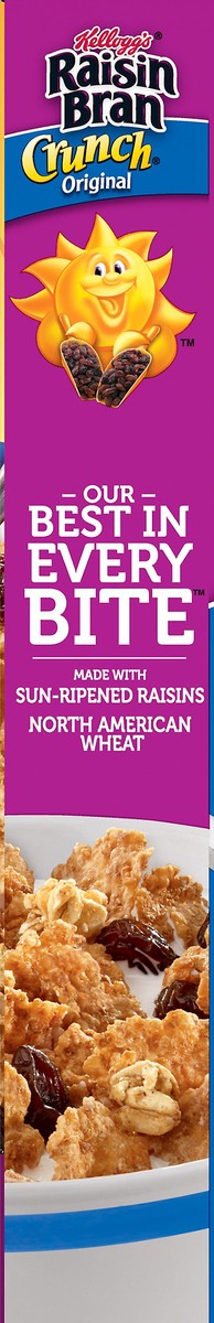 slide 9 of 10, Raisin Bran Kellogg's Raisin Bran Crunch Breakfast Cereal, Family Breakfast, Fiber Cereal, Original, 15.9oz Box, 1 Box, 15.9 oz
