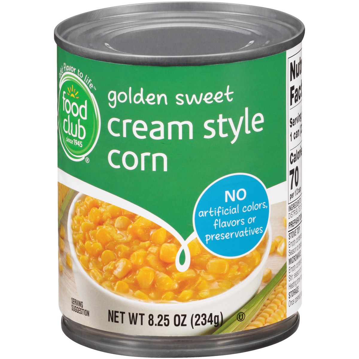 slide 7 of 13, Food Club Golden Sweet Cream Style Corn, 8.25 oz