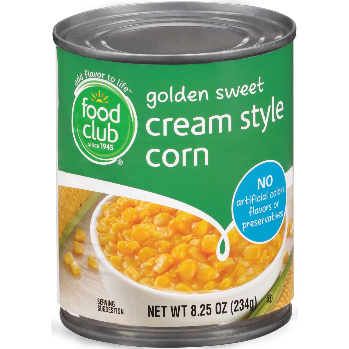 slide 1 of 13, Food Club Golden Sweet Cream Style Corn, 8.25 oz