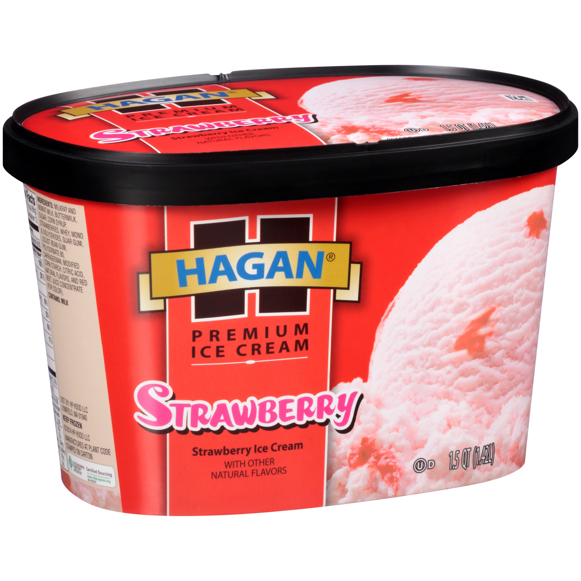 slide 2 of 7, Hagan Strawberry Premium Ice Cream, 1.5 qt