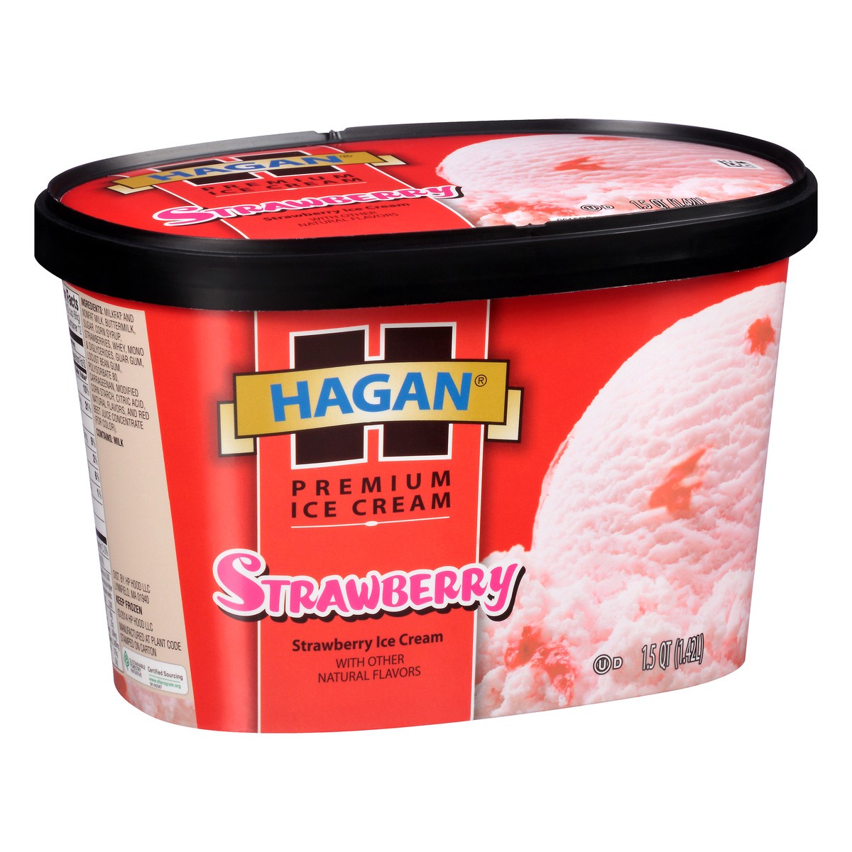 slide 9 of 10, Hagan Strawberry Premium Ice Cream 1.5 qt, 1.5 qt