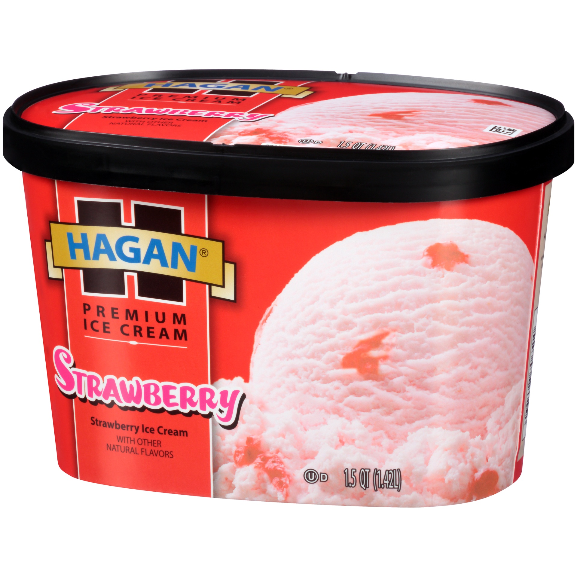 slide 3 of 7, Hagan Strawberry Premium Ice Cream, 1.5 qt