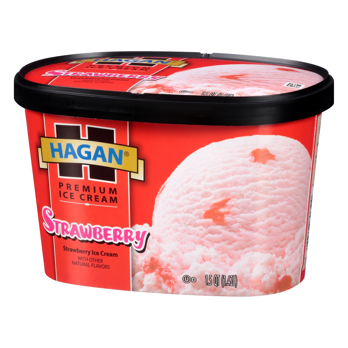 slide 6 of 10, Hagan Strawberry Premium Ice Cream 1.5 qt, 1.5 qt