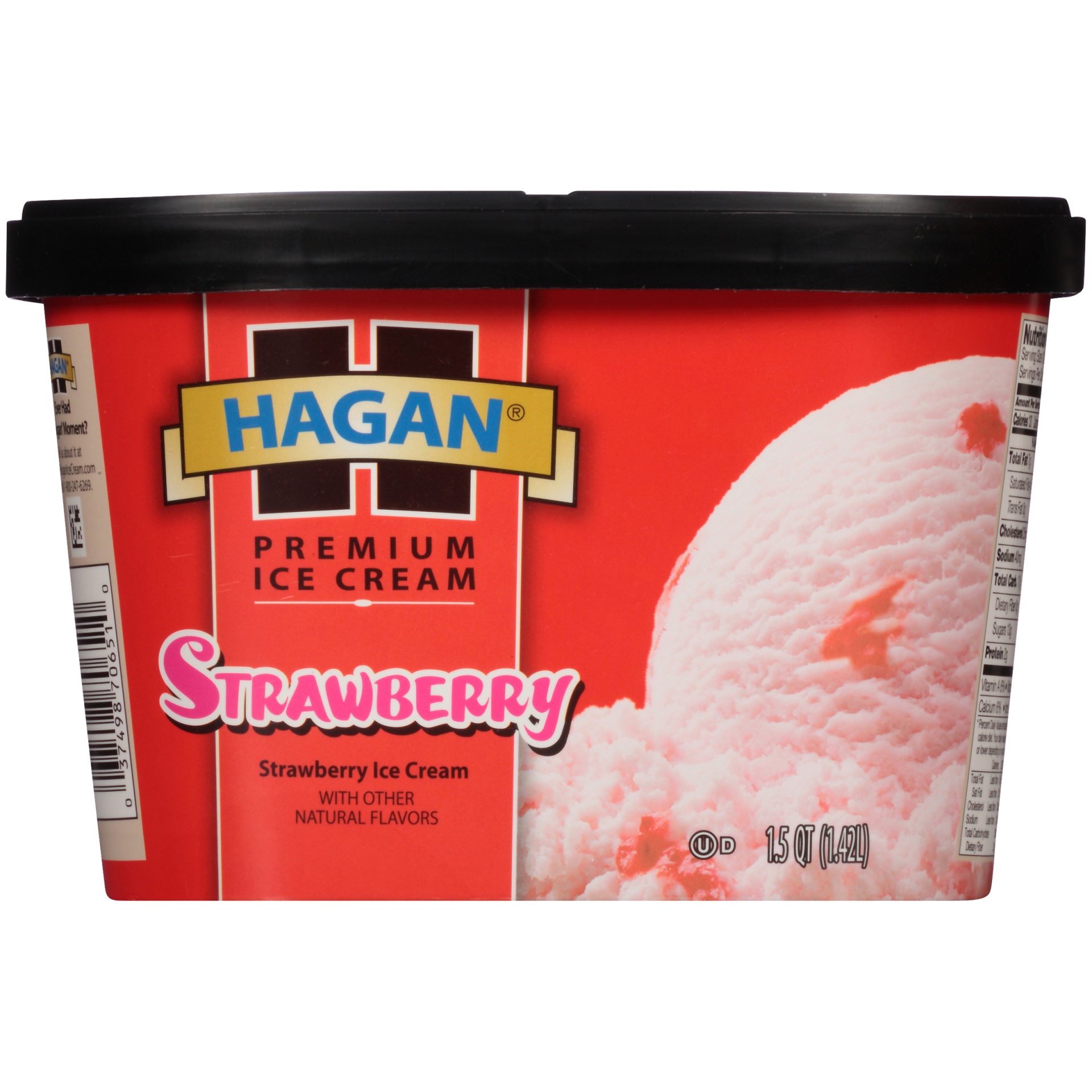 slide 4 of 7, Hagan Strawberry Premium Ice Cream, 1.5 qt