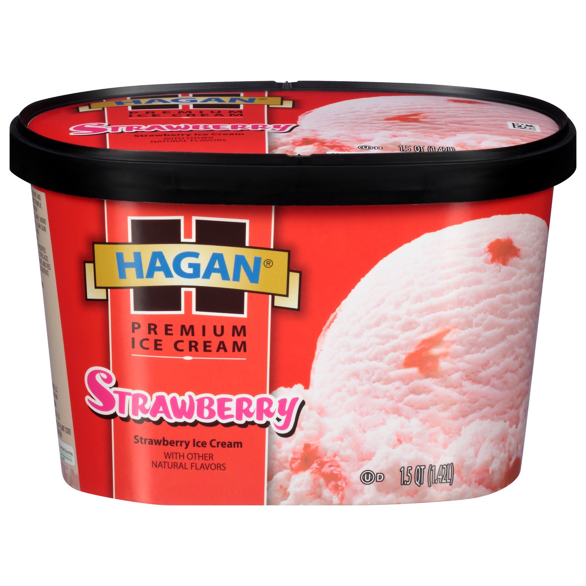 slide 1 of 10, Hagan Strawberry Premium Ice Cream 1.5 qt, 1.5 qt
