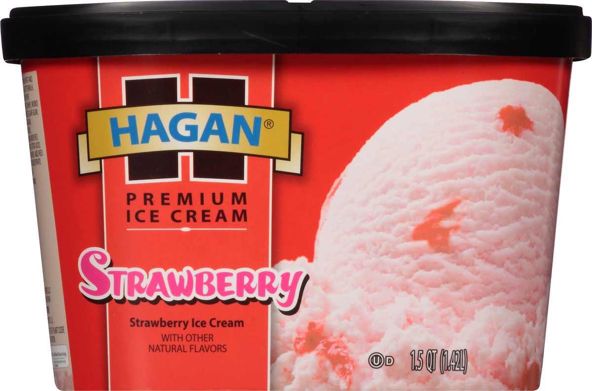 slide 10 of 10, Hagan Strawberry Premium Ice Cream 1.5 qt, 1.5 qt