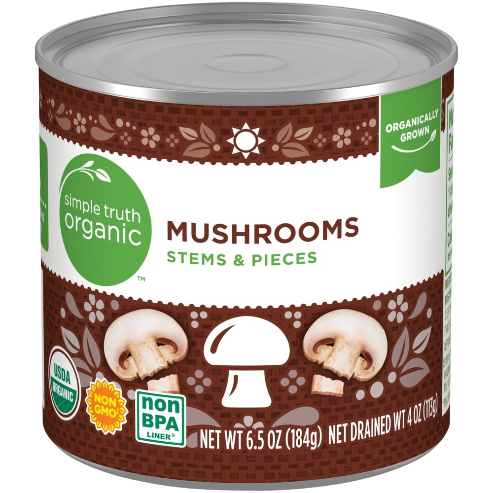 slide 1 of 1, Simple Truth Organic Mushrooms Stems & Pieces, 4 oz