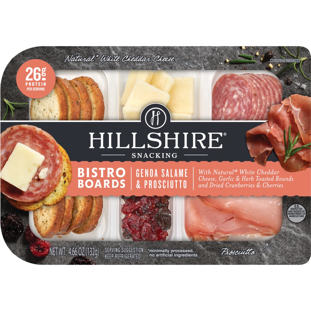 slide 6 of 9, Hillshire Snacking Bistro Boards, Genoa Salame & Prosciutto, 4.66 oz., 132.11 g