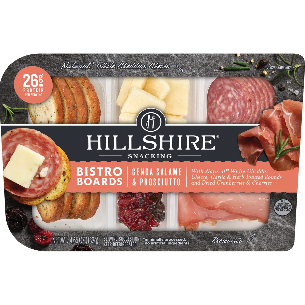 slide 3 of 9, Hillshire Snacking Bistro Boards, Genoa Salame & Prosciutto, 4.66 oz., 132.11 g