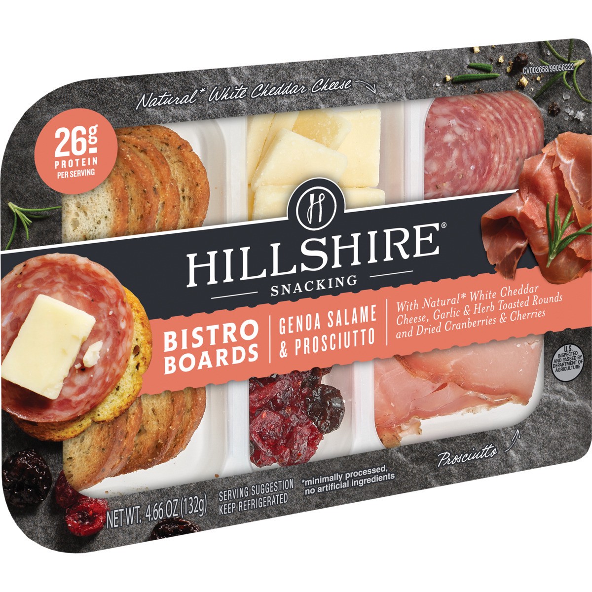 slide 8 of 9, Hillshire Snacking Bistro Boards, Genoa Salame & Prosciutto, 4.66 oz., 132.11 g