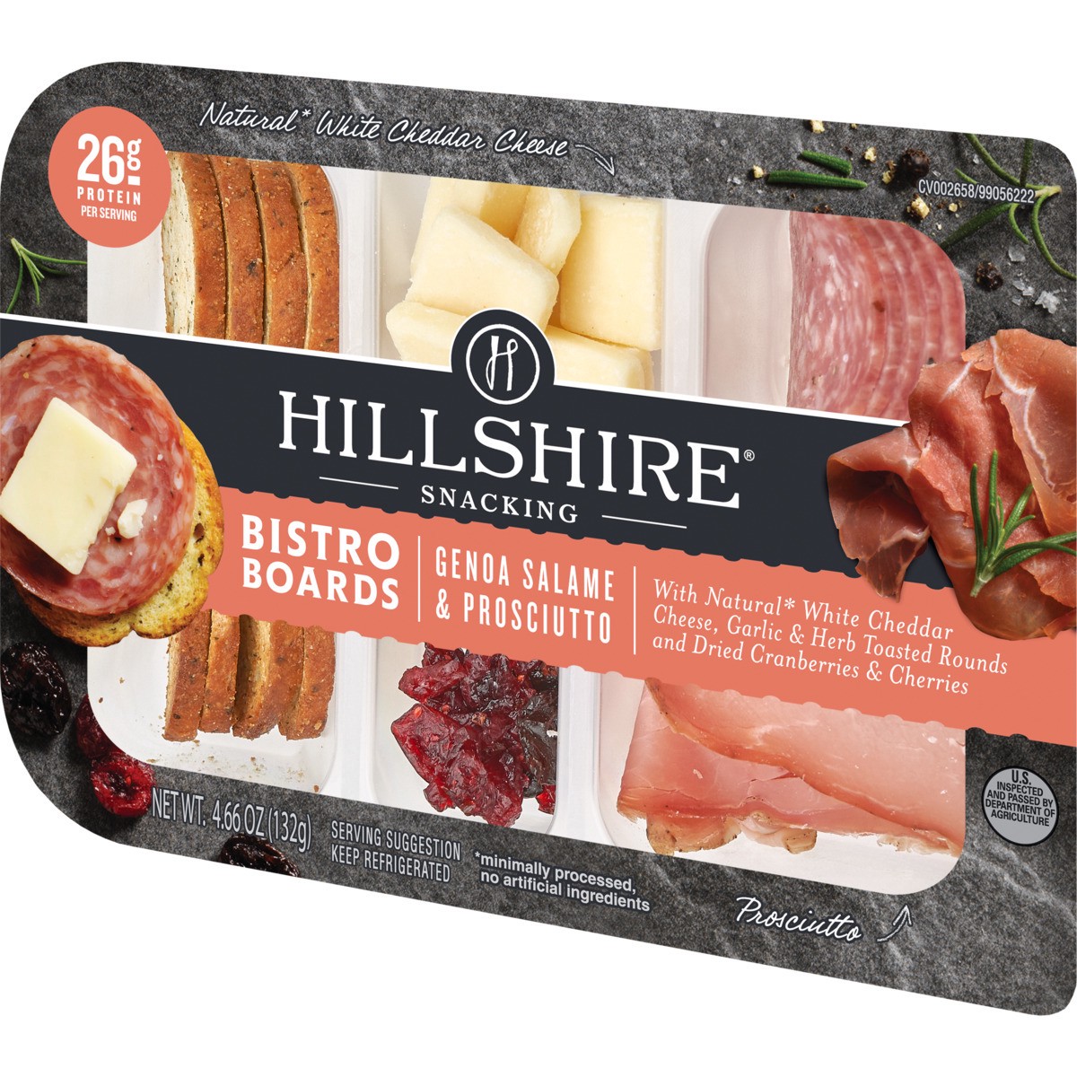 slide 4 of 9, Hillshire Snacking Bistro Boards, Genoa Salame & Prosciutto, 4.66 oz., 132.11 g