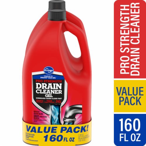 slide 1 of 1, Kroger® Pro Strength Drain Cleaner Gel Value Pack, 2 ct / 160 fl oz