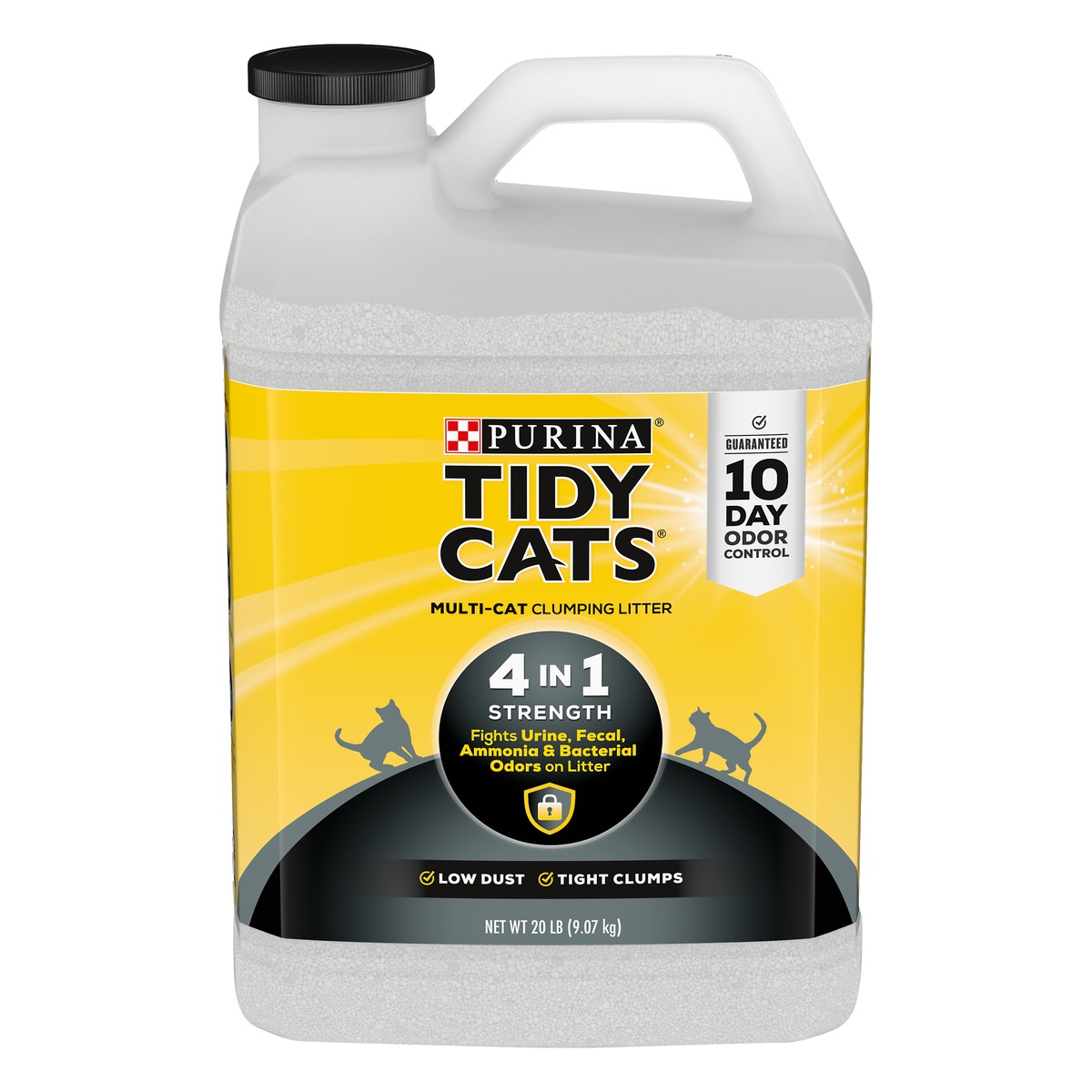 slide 1 of 7, Tidy Cats Clumping Litter 4-in-1 Strength for Multiple Cats, 20 lb