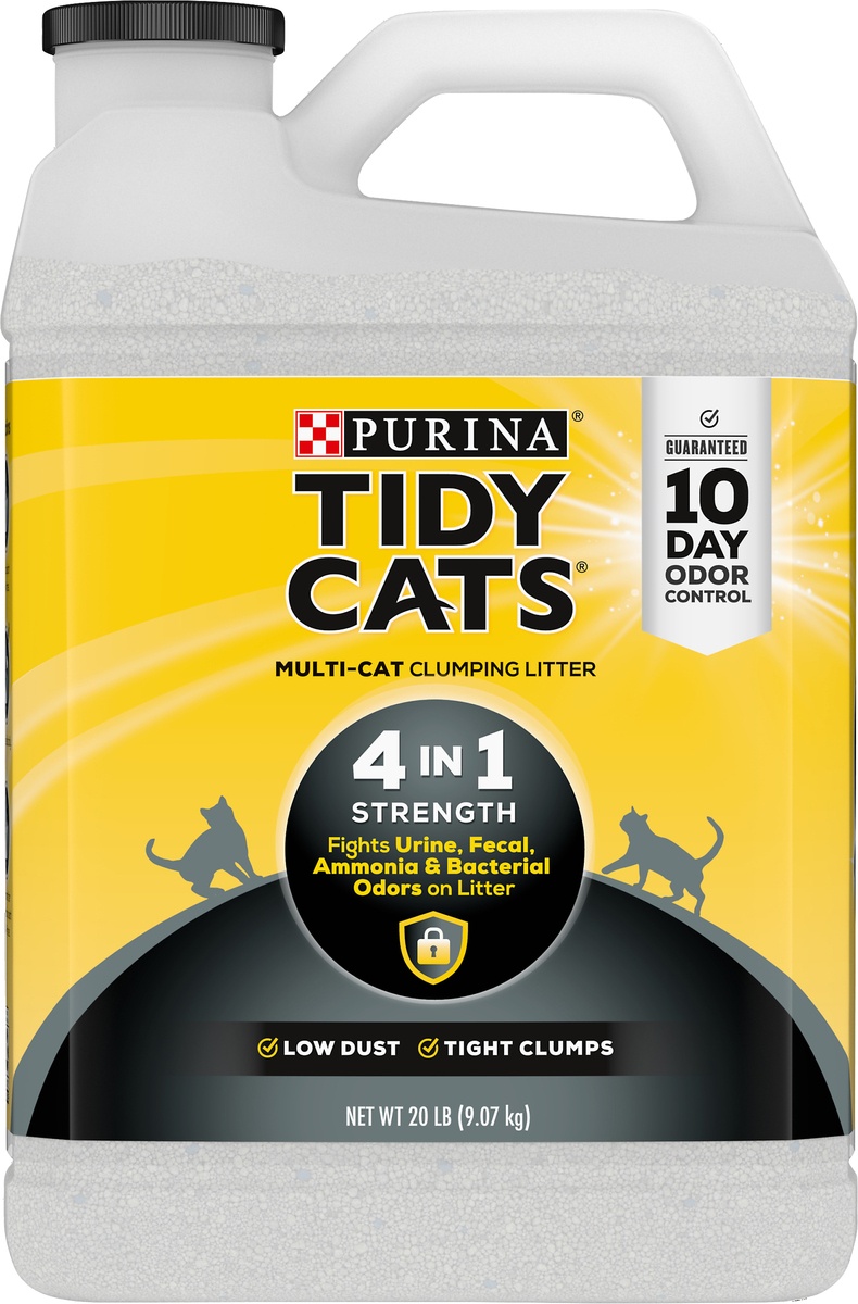 slide 6 of 7, Tidy Cats Clumping Litter 4-in-1 Strength for Multiple Cats, 20 lb