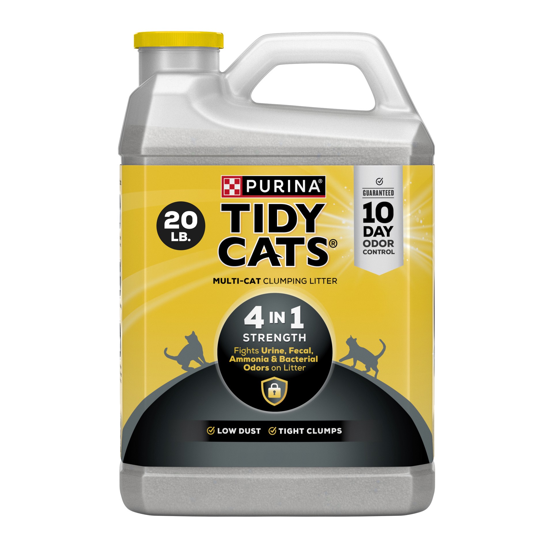 slide 1 of 9, Purina Tidy Cats Clumping Cat Litter, 4-1 Strength Multi Cat Litter, 20 lb