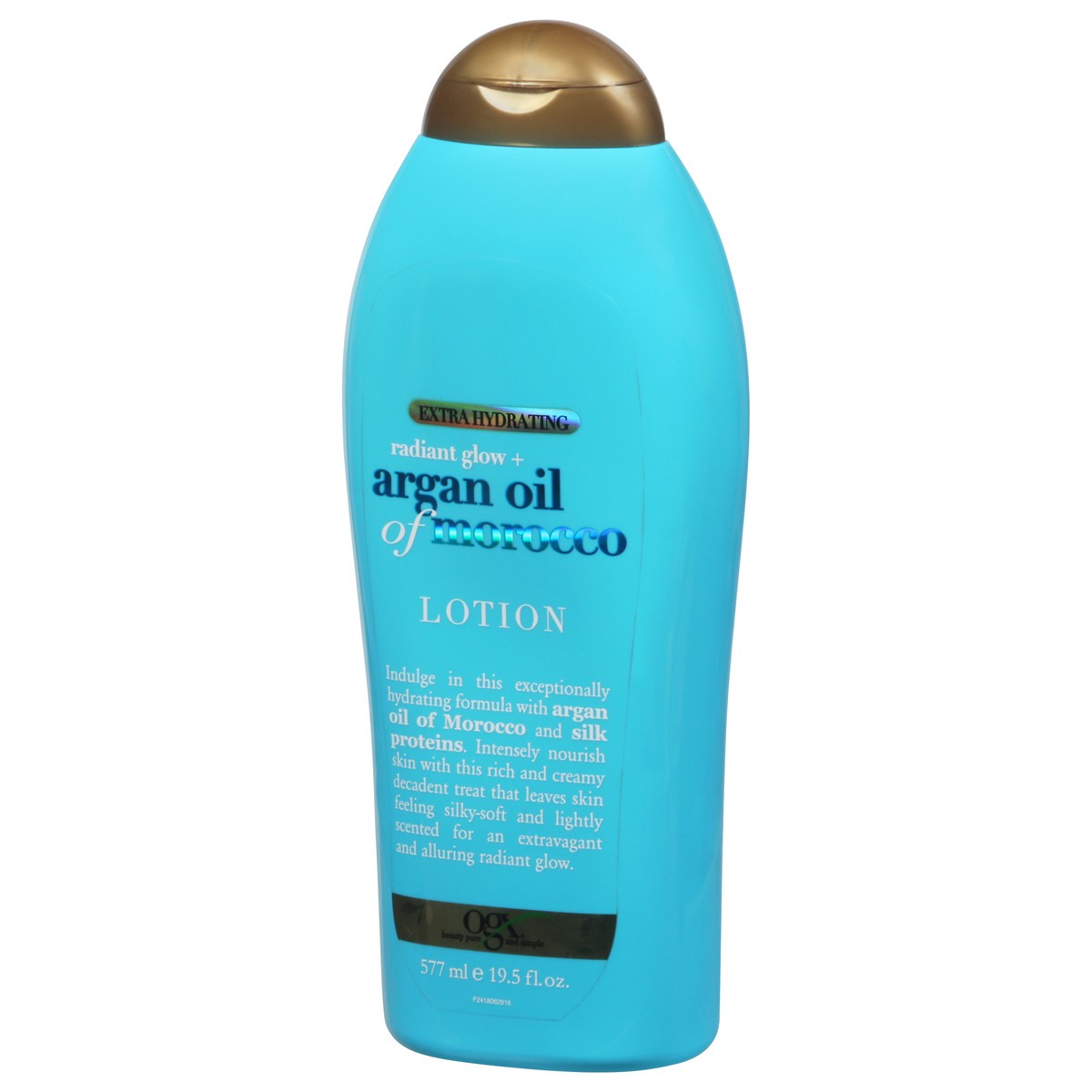 slide 5 of 9, OGX Radiant Glow + Argan Oil of Morocco Extra Hydrating Body Lotion for Dry Skin, Nourishing Creamy Body & Hand Cream for Silky Soft Skin, Paraben-Free, Sulfated-Surfactants Free, 19.5 Ounce, 19.50 fl oz