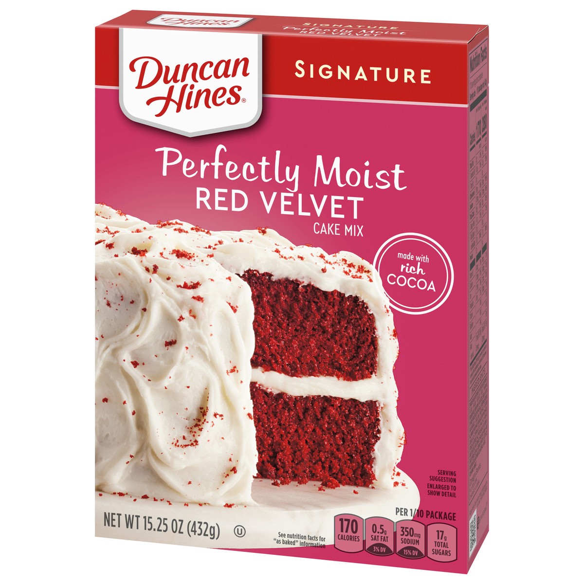 slide 8 of 9, Duncan Hines Signature Perfectly Moist Red Velvet Cake Mix 15.25 oz, 15.25 oz