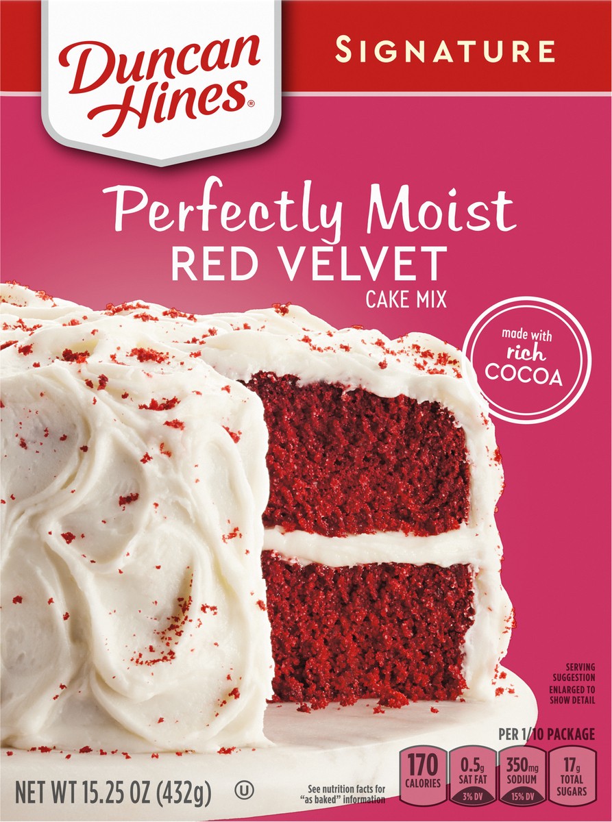 slide 3 of 9, Duncan Hines Signature Perfectly Moist Red Velvet Cake Mix 15.25 oz, 15.25 oz