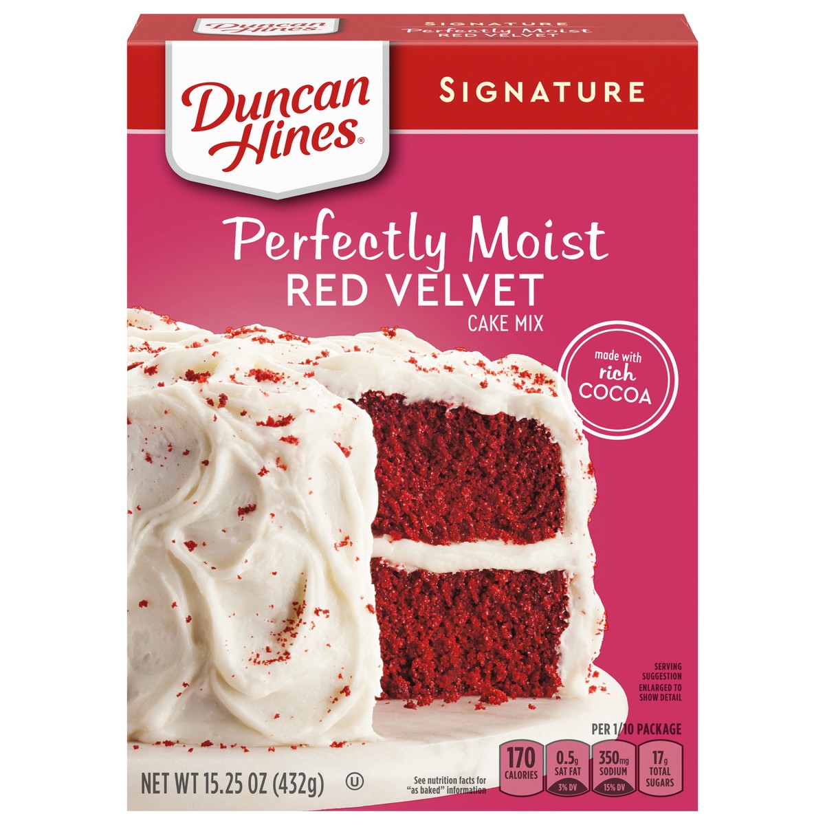 slide 1 of 9, Duncan Hines Signature Perfectly Moist Red Velvet Cake Mix 15.25 oz, 15.25 oz