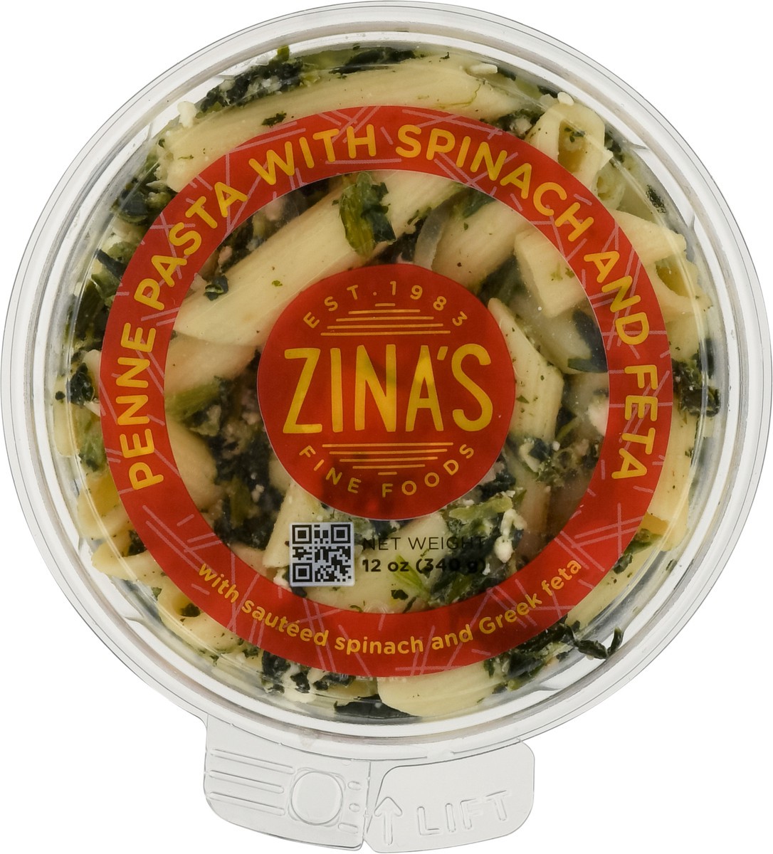 slide 8 of 9, Zina's Penne Pasta with Spinach and Feta 12 oz, 12 oz