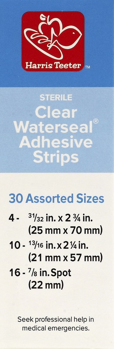 slide 2 of 4, Harris Teeter Clear Waterseal Sterile Adhesive Strips, 30 ct