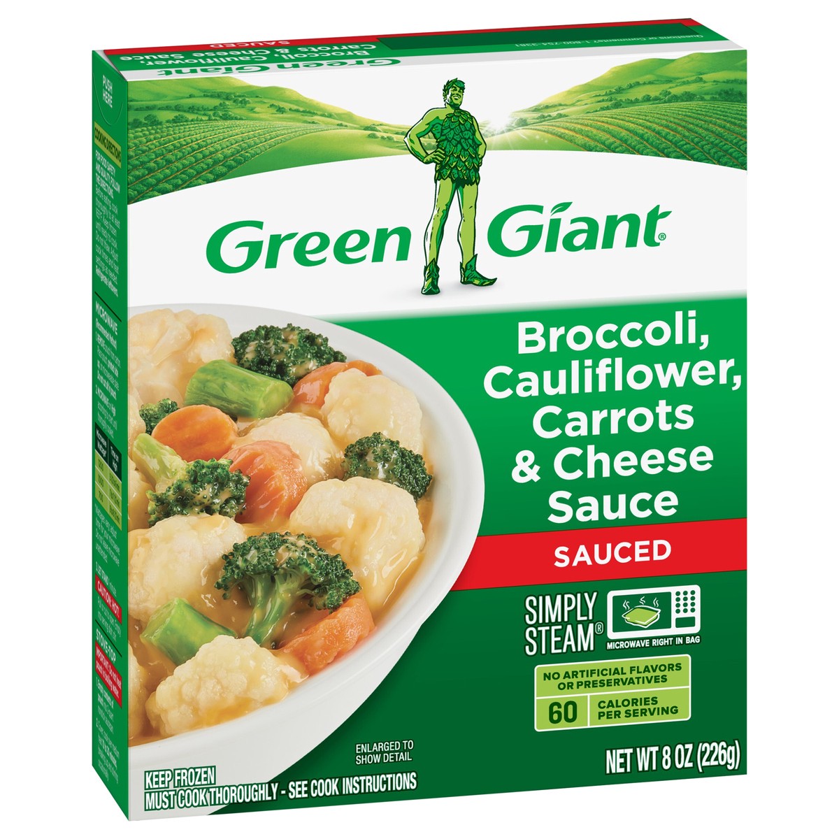 slide 2 of 9, Green Giant Simply Steam Sauced Broccoli, Cauliflower, Carrots & Cheese Sauce 8 oz, 8 oz