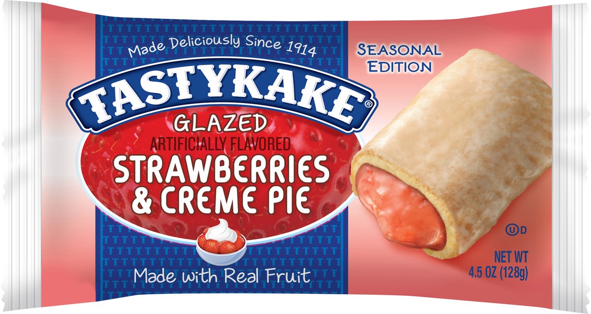 slide 4 of 7, Tastykake Glazed Strawberries and Creme Pie, Snack Pie, 4.5 oz, 4.5 oz