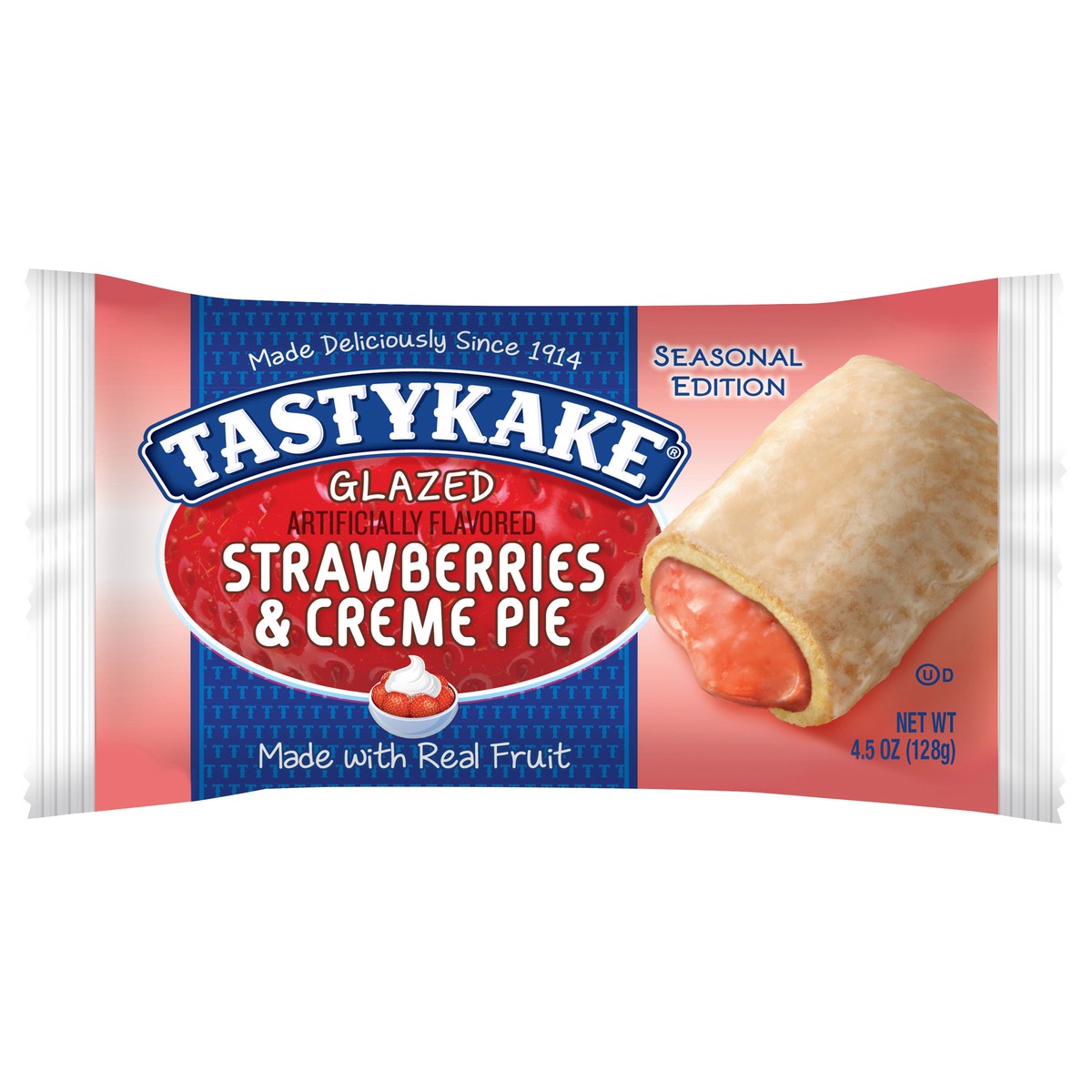slide 1 of 7, Tastykake Glazed Strawberries and Creme Pie, Snack Pie, 4.5 oz, 4.5 oz