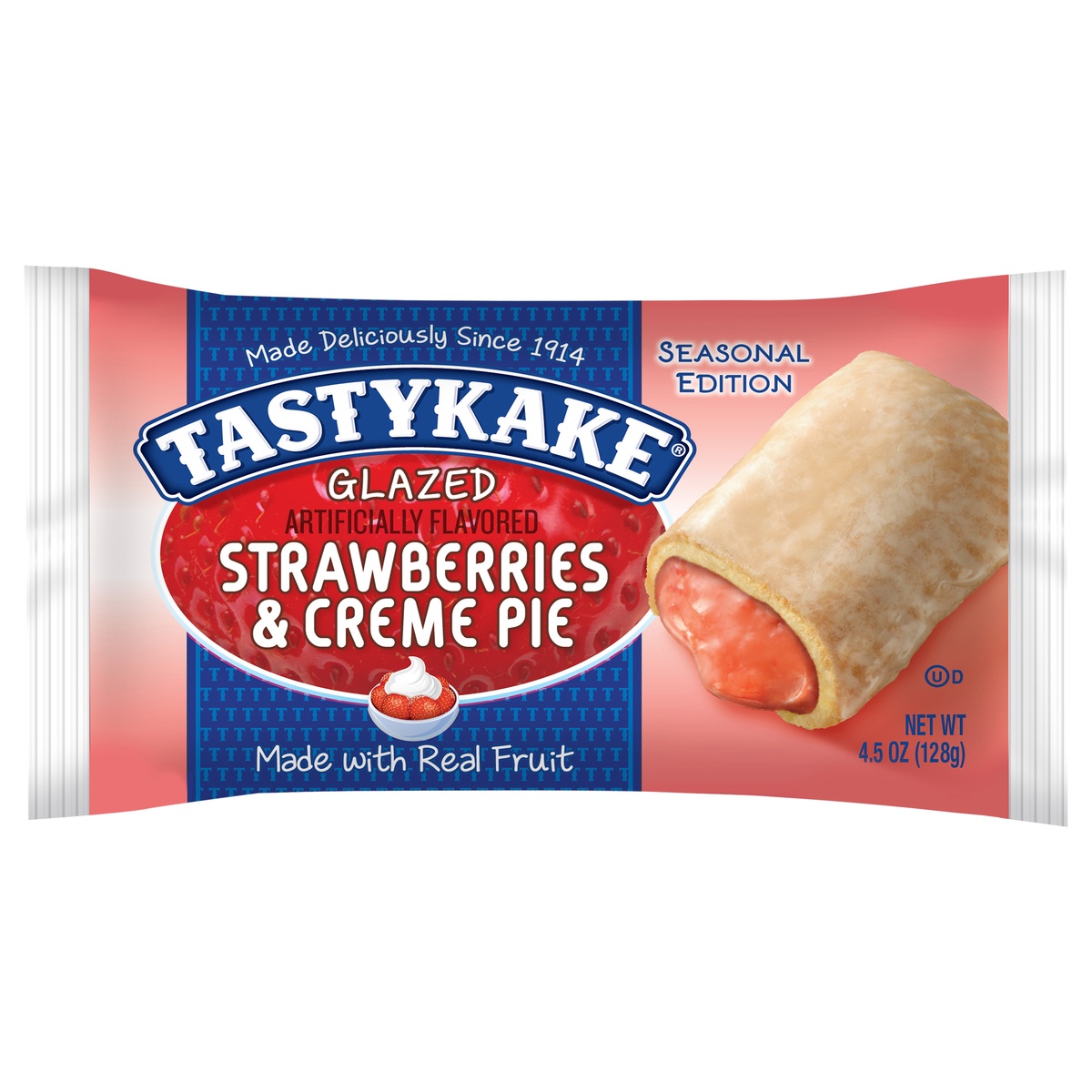 slide 1 of 9, Tastykake Glazed Strawberries & Creme Pie 4.5 oz, 4.5 oz