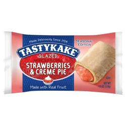 Tastykake Glazed Strawberries and Creme Pie, Snack Pie, 4.5 oz