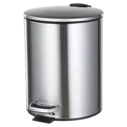Home Zone Round Stainless Steel Trash Bin