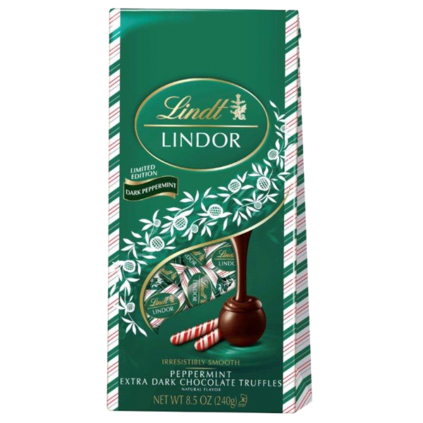 slide 1 of 1, Lindt Lindor Peppermint Extra Dark Chocolate Truffles, 8.5 oz