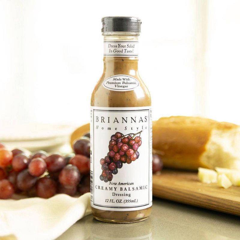 slide 2 of 4, BRIANNAS Home Style New America Creamy Balsamic Dressing 12 fl oz, 12 oz