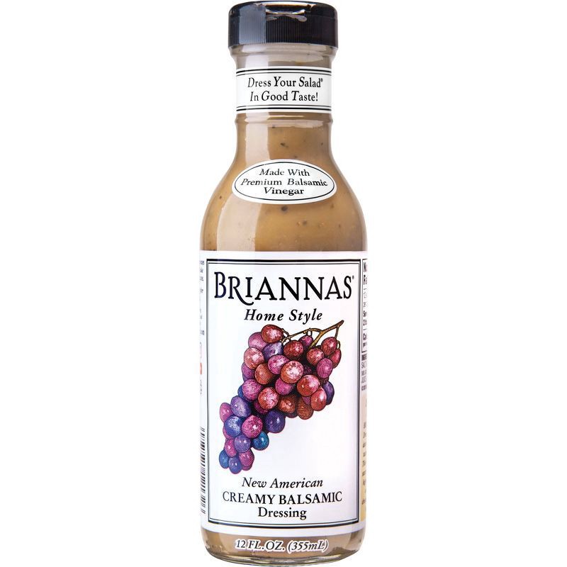 slide 1 of 4, BRIANNAS Home Style New America Creamy Balsamic Dressing 12 fl oz, 12 oz