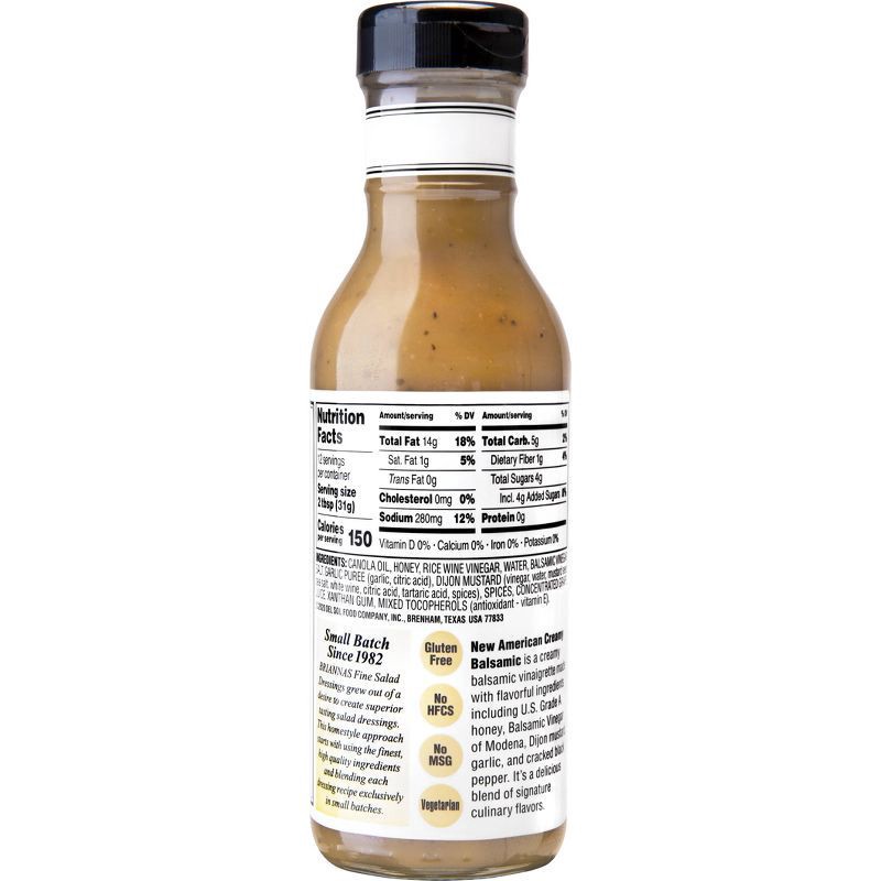 slide 4 of 4, BRIANNAS Home Style New America Creamy Balsamic Dressing 12 fl oz, 12 oz