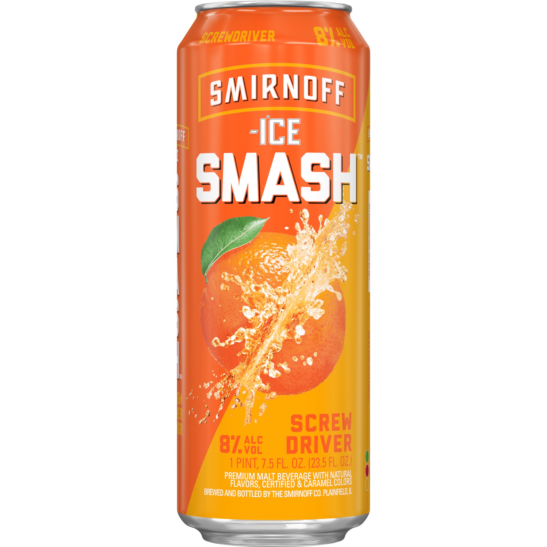 slide 1 of 1, Smirnoff Ice Smash Screwdriver, 23.5 fl oz, Single Serve Can, 8% ABV, 23.50 fl oz