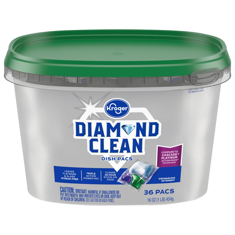 slide 1 of 3, Kroger Diamond Clean Automatic Dishwashing Pacs, 36 ct