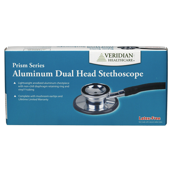 slide 1 of 1, Veridian Healthcare Aluminum Dual Head Stethoscope, 1 ct