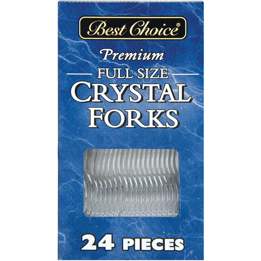 slide 1 of 1, Best Choice Full Size Premium Crystal Forks, 24 ct