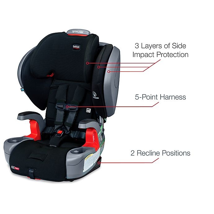 slide 8 of 13, Britax Grow With You ClickTight Plus SafeWash Harness-2-Booster Seat - Jet, 1 ct
