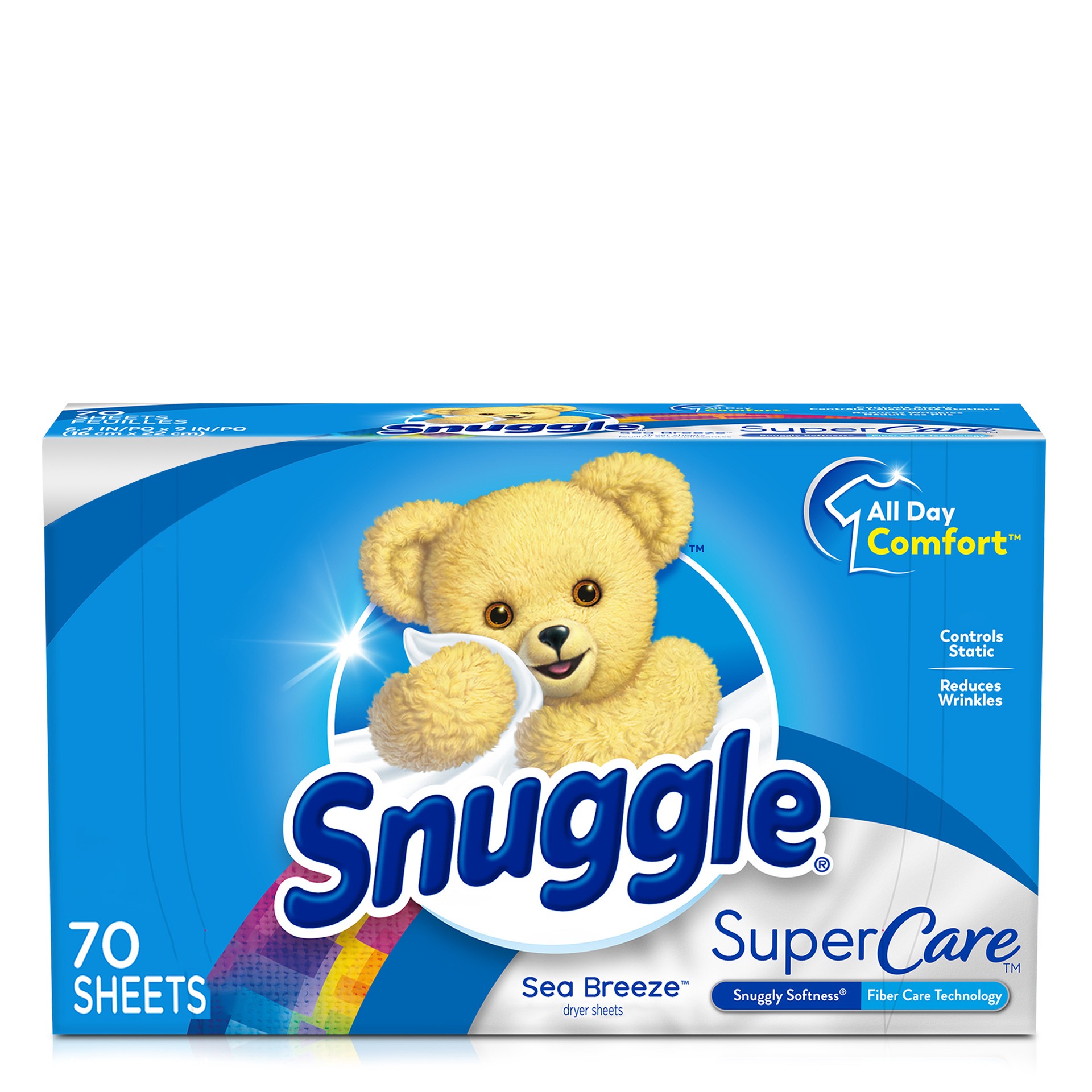 slide 2 of 3, Snuggle SuperCare Fabric Softener Dryer Sheets, Sea Breeze, 70 Count, 70 ct