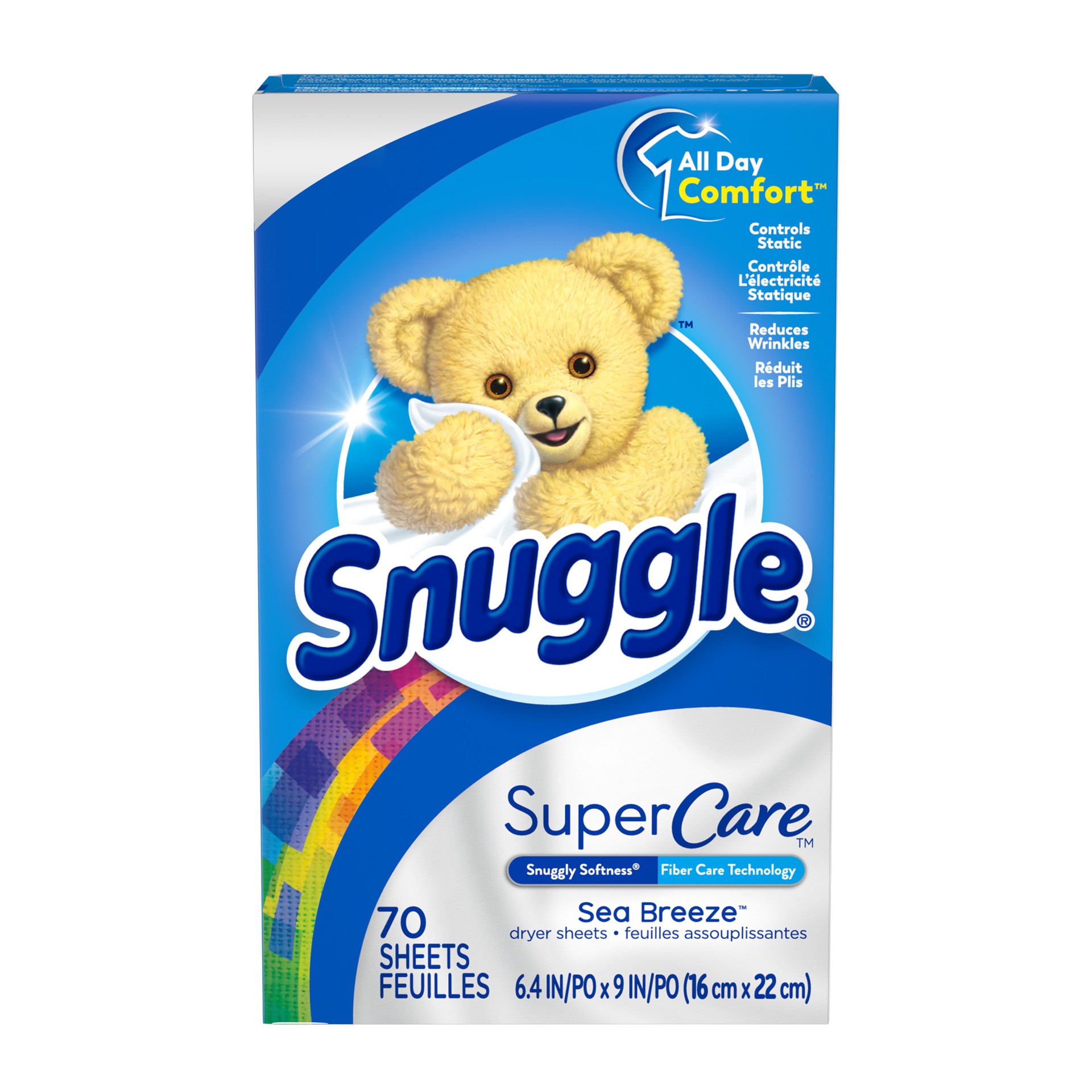 slide 1 of 3, Snuggle SuperCare Fabric Softener Dryer Sheets, Sea Breeze, 70 Count, 70 ct