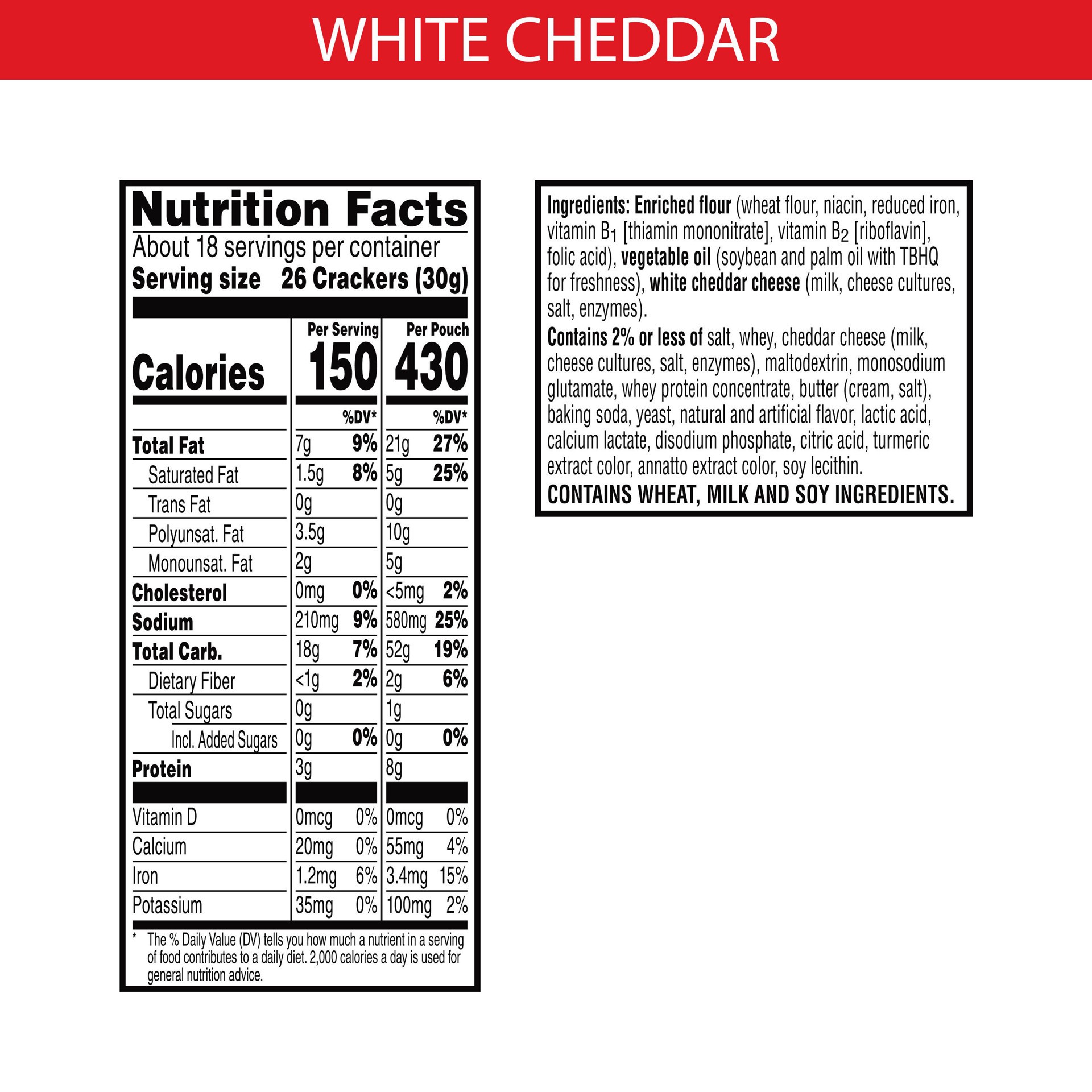 slide 3 of 5, Cheez-It Grab n' Go 6 Pack White Cheddar Baked Snack Crackers 6 ea, 6 ct