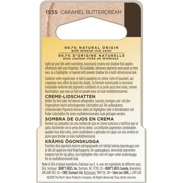 slide 10 of 22, Burt's Bees Color Nurture Cream Eye Shadow, Caramel Buttercream, 0.25 oz