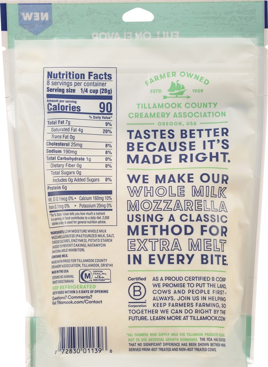 slide 9 of 13, Tillamook Farmstyle Shreds Whole Milk Mozzarella Cheese 8 oz, 8 oz