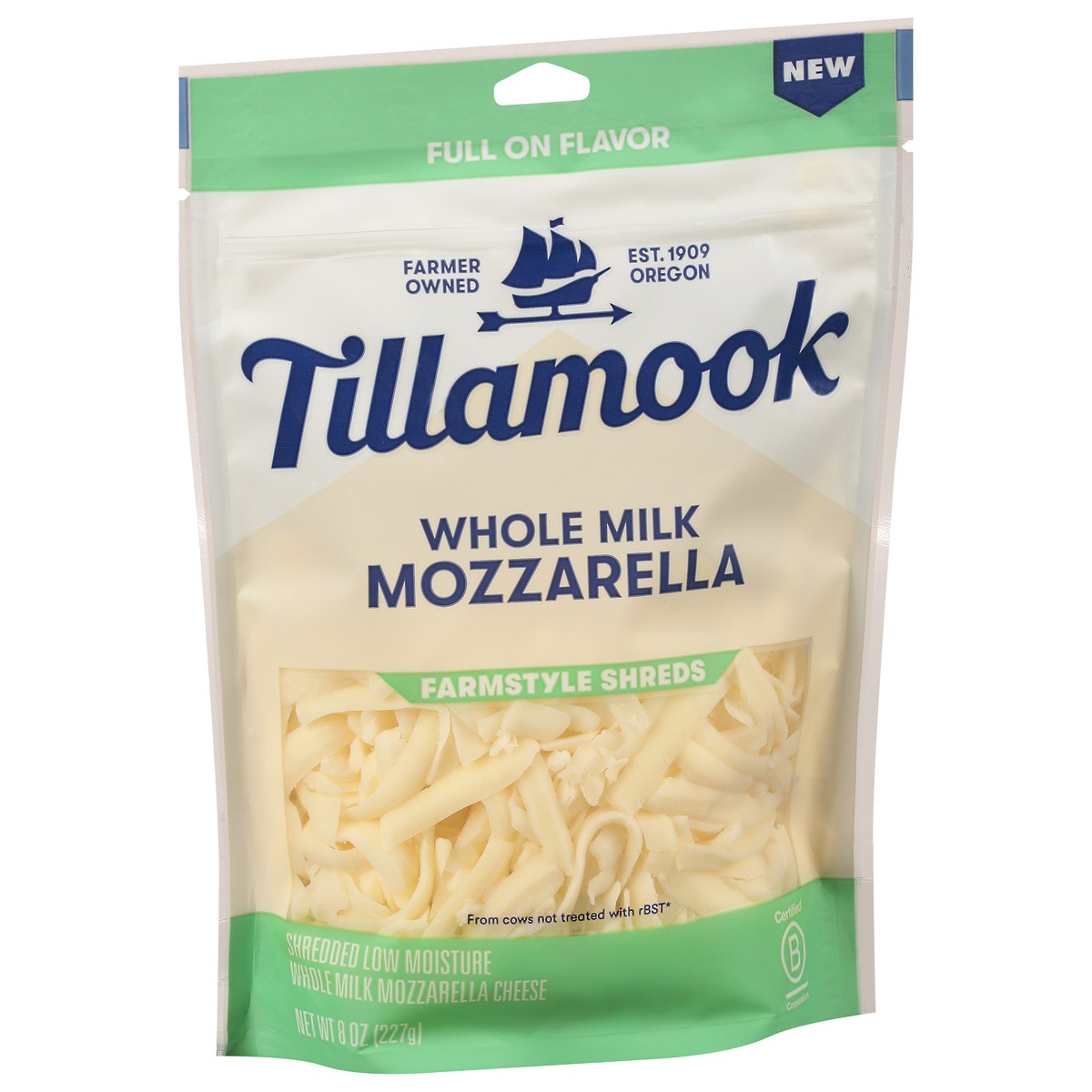 slide 6 of 13, Tillamook Farmstyle Shreds Whole Milk Mozzarella Cheese 8 oz, 8 oz